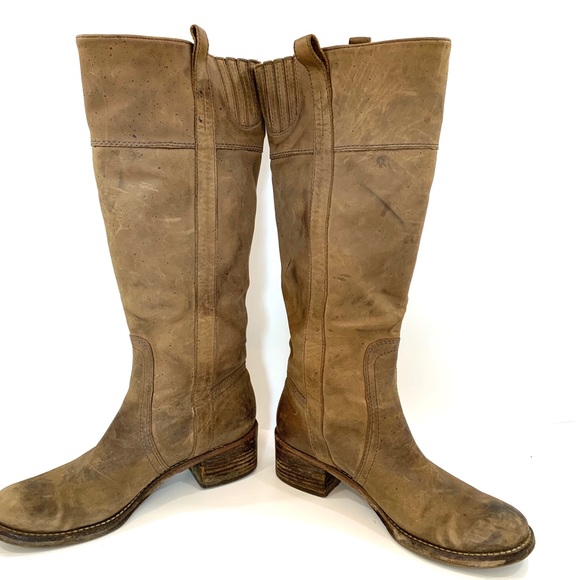 Halogen genuine distressed leather riding boots - Picture 3 of 9